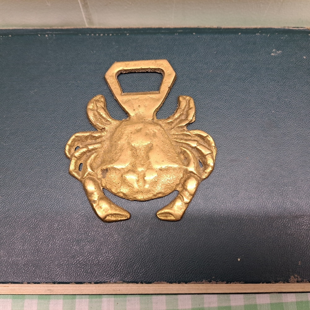 Vintage Brass Crab Cancer Bottle Opener
